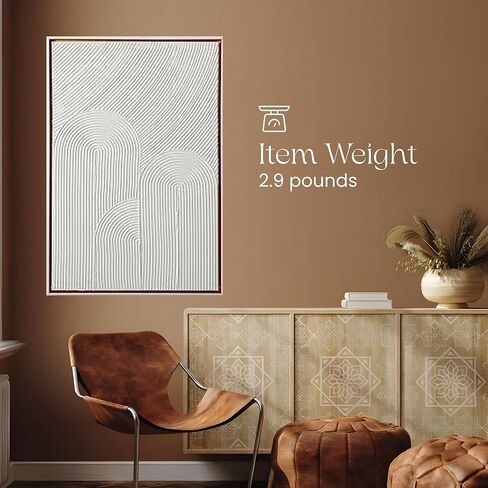 Colleen Karis Framed Abstract Canvas with Modern Arched Design, Ready to Hang, Elegant All White Wall Decor for Home (24x36 Inches) in Saudi Arabia