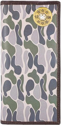 ZEP-PRO Mallard Men's Secretary Old School Camo Leather Wallet – Tall Vertical Design with Emblem, Brown/Tan Camo in Saudi Arabia