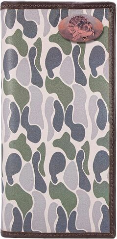ZEP-PRO Mallard Men's Secretary Old School Camo Leather Wallet – Tall Vertical Design with Emblem, Brown/Tan Camo in Saudi Arabia