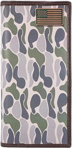 ZEP-PRO Mallard Men's Secretary Old School Camo Leather Wallet – Tall Vertical Design with Emblem, Brown/Tan Camo in Saudi Arabia