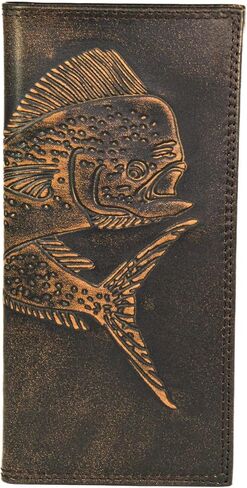 ZEP-PRO Mallard Men's Secretary Old School Camo Leather Wallet – Tall Vertical Design with Emblem, Brown/Tan Camo in Saudi Arabia