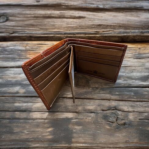 Western Leather Wallet for Men – Embossed Rooster Design with Laser Cut Floral Pattern – Bifold Cowboy Style in Saudi Arabia