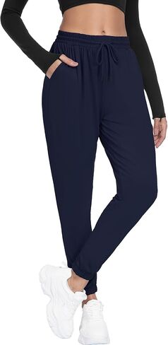 Women Joggers with Pockets, Ultra-Soft Comfortable Lightweight Drawstring Womens Sweatpants for Workout Gym and Jogging in Saudi Arabia