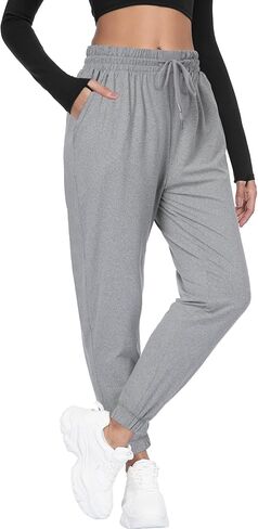 Women Joggers with Pockets, Ultra-Soft Comfortable Lightweight Drawstring Womens Sweatpants for Workout Gym and Jogging in Saudi Arabia