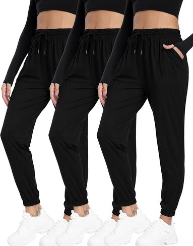 Women Joggers with Pockets, Ultra-Soft Comfortable Lightweight Drawstring Womens Sweatpants for Workout Gym and Jogging in Saudi Arabia