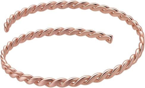 Tondiamo 99.99% Copper Bracelets for Women, 12 Inch Twisted Bangle Bracelet Adjustable Solid Copper Jewelry for Women Health Jewelry Gift in Saudi Arabia