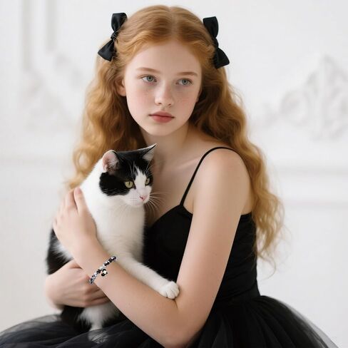 LIUANAN Tuxedo Cat سحر سوار للنساء العقيق الدعم العاطفي مجوهرات هدايا لمحبي القطط أصحاب الحيوانات الأليفة القط الأمهات أمها الجدة ابنة ابنة عيد ميلاد in Kuwait