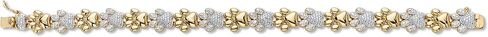 PalmBeach 18K Yellow Gold Plated Genuine Diamond Accent Paw Print Bracelet 7.5" in Saudi Arabia