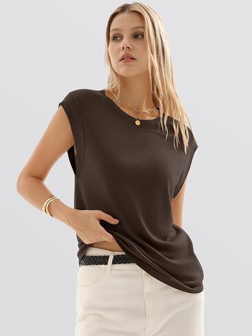 ANRABESS Women's Sweater Vest 2026 Summer Crew Neck Cap Sleeve Tank Tops Business Casual Lightweight Pullover Sweaters Shirts in Saudi Arabia