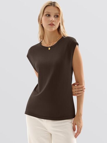 ANRABESS Women's Sweater Vest 2026 Summer Crew Neck Cap Sleeve Tank Tops Business Casual Lightweight Pullover Sweaters Shirts in Saudi Arabia