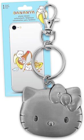 Hello Kitty Metal Keychain Set - Bundle with Sanrio Keychain for Purses, Bags, Backpacks, More Plus Decals | Hello Kitty Metal Bag Clip in Saudi Arabia