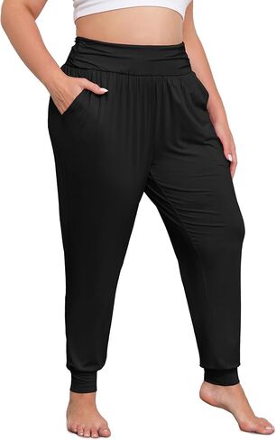 COOTRY Plus Size Straight Leg Sweatpants Women Athletic Workout Yoga Pants Lounge Casual Sweat Pants with 3 Pockets in Saudi Arabia