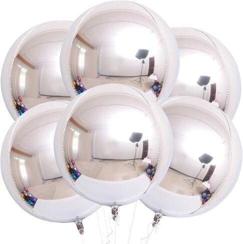 KatchOn, Huge Black and Silver Foil Balloons - 22 Inch, Pack of 6 | For Black and Silver Party Decoration | Graduation Party Decorations | Prom Decoration | Prom Balloons | Birthday, Enagagement Decor in Saudi Arabia