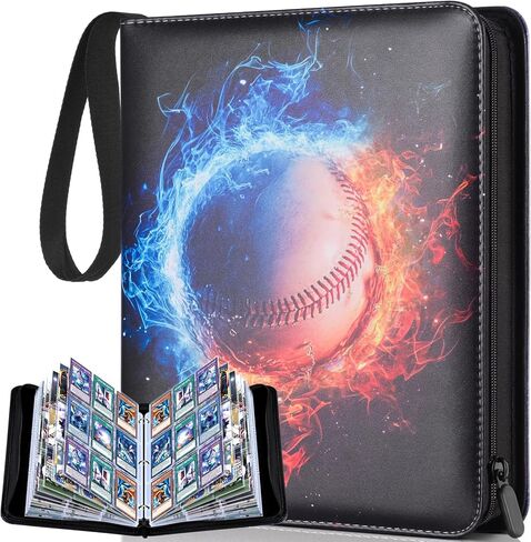 360 Pockets Toploaders Binder, 9 Pocket Toploaders Binder for Cards Storage, 3"x 4" Rigid Hard Card Holder, Double-Sided Sleeves for Trading Cards TCG, MTG, Game Cards, Sports Cards in Kuwait