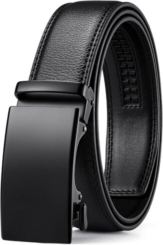 Mens Belt Leather Ratchet Belt For Men Dress and Casual with Adjustable Buckle, Trim to Fit in Saudi Arabia