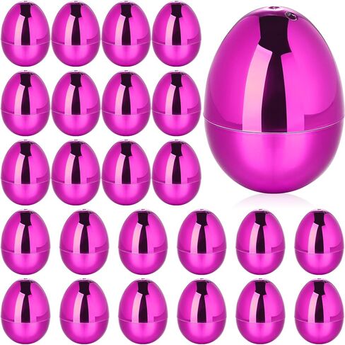 24 Pcs Fillable Easter Eggs 2.36 Inch Easter Eggs with Hinge Plastic Empty Eggs for Easter Egg Hunt Basket Stuffers Easter Theme Decorations (Gold) in Kuwait