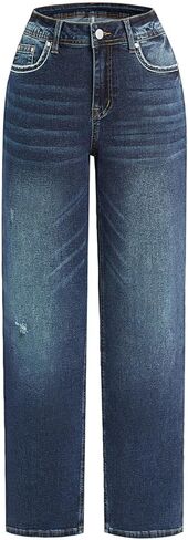 بنطلون جينز Bootcut للنساء بنطال جينز مطاطي متوسط ​​الارتفاع لرفع المؤخرة in Saudi Arabia