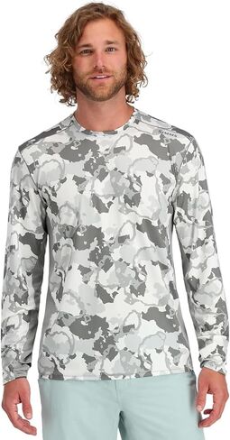 Simms SolarFlex Crewneck Long Sleeve Fishing Shirt for Men: UPF 50+ Sun Protection, Quick-Dry, Odor-Resistant (Regiment Camo Neptune, XX-Large) in Saudi Arabia