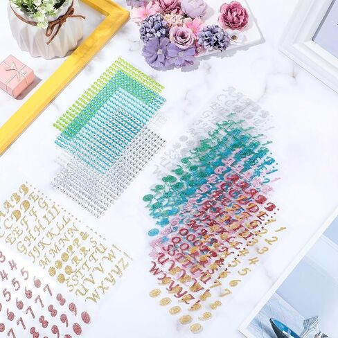 تشينغو 40 PCS DIY CAP CAP CAP تشمل 18 رؤوس زهرة اصطناعية متشددة 14 ورقة ملصقات رقم لامع 7 ملصقات راينستون وزخرفة Bowknot لـ Grad (Purple) in Saudi Arabia