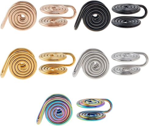 10Pcs 5 Colors Pressure Earrings for Keloids 304 Stainless Steel Clip Earrings Spiral Non-Pierced Earrings Compression Earrings Adjustable Keloid Earrings for Women Men Ladies in Saudi Arabia