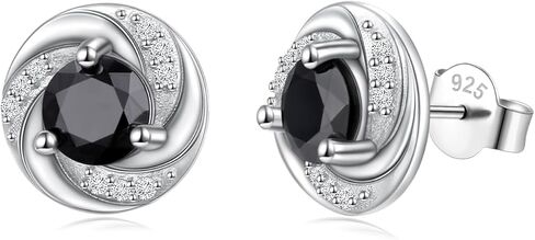 Black Moissanite Stud Earrings 1ct 5mm White Gold Plated 925 Sterling Silver Lab Round Cut Moissanite Earrings for Women Men in Saudi Arabia