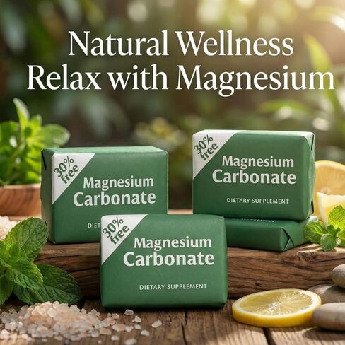 Magnesium Carbonate Cubes 7g | Pack of 4 | Pure, Vegan, Gluten-Free & Non-GMO Supplement | Made in Mexico | Carbonato de Magnesio Hecho en México | LENICO in Saudi Arabia