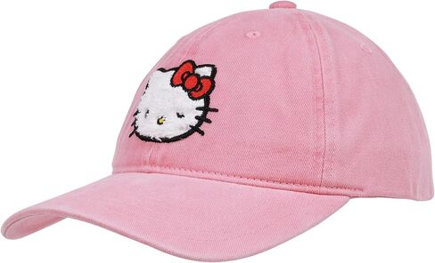 قبعة بيسبول Hello Kitty، قبعة My Melody من القطن قابلة للتعديل مع حافة منحنية، رقعة من الشانيل، وردي، مقاس واحد in Saudi Arabia