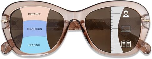 FONHCOO Progressive Multifocal Sunglasses for Women, Stylish Reader Sun Glasses Outdoor Reading Sunglasses UV400 Protection in Saudi Arabia