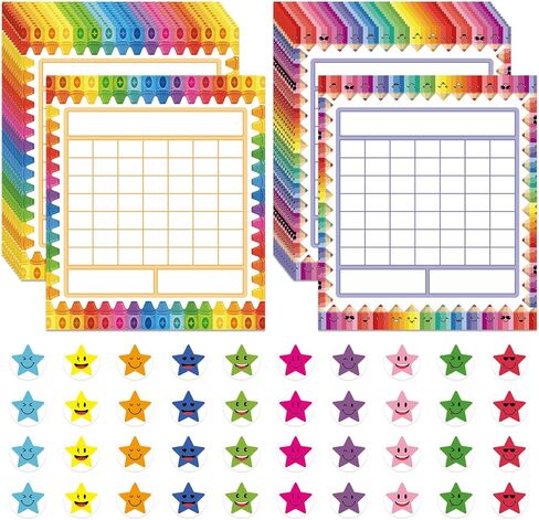 80 Pack Reward Chart for Kids, Incentive Reward Chart with 2400 Star Stickers Classroom Incentive Chart Behavior Chart Sticker Chart for Students Teacher Classroom Home School Supplies in Saudi Arabia
