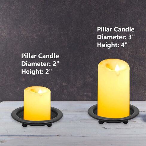 Matte Black Candle Plates 2 Piece Set - Iron Candle Holders for Pillar & Scented Candles, Metal Saucer Candle Plate for Table Decor, Elegant Candle Holders for Home & Dinner in Saudi Arabia