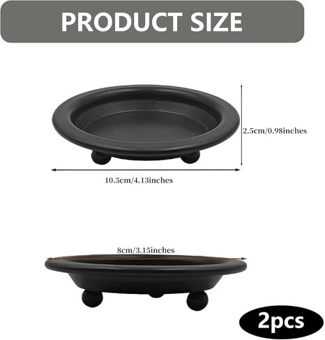 Matte Black Candle Plates 2 Piece Set - Iron Candle Holders for Pillar & Scented Candles, Metal Saucer Candle Plate for Table Decor, Elegant Candle Holders for Home & Dinner in Saudi Arabia