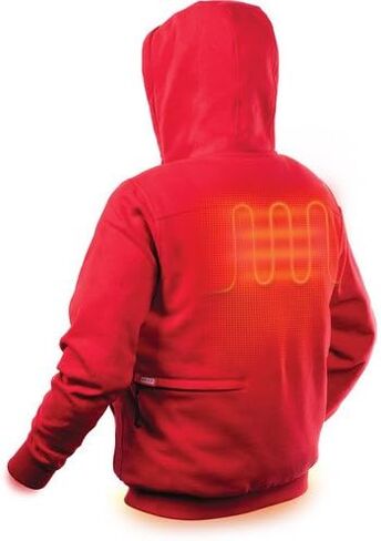 مجموعة سترة Milwaukee Hoodie M12 12V Lithium-Ion للمناطق الحرارية الأمامية والخلفية - جميع الأحجام والألوان - البطارية والشاحن متضمنان - (3X-Large، أحمر) in Saudi Arabia