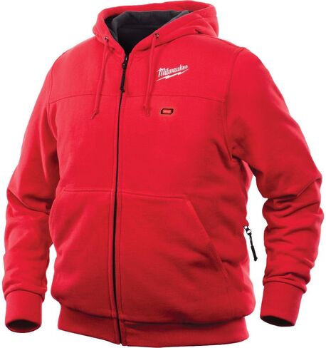 مجموعة سترة Milwaukee Hoodie M12 12V Lithium-Ion للمناطق الحرارية الأمامية والخلفية - جميع الأحجام والألوان - البطارية والشاحن متضمنان - (3X-Large، أحمر) in Saudi Arabia