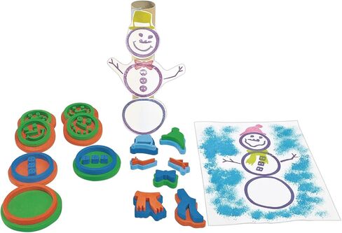 Colorations Snowman Stamper Kit, 15 Stamps, EVA Foam, Durable, Washable, Arts and Crafts, for Kids, Winter, Christmas, Holidays, Classroom, Craft Activity in Saudi Arabia