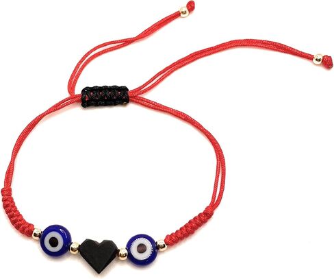 سوار سلسلة حمراء، سوار عين الشر، Pulsera para el Mal de Ojo، سوار قابل للتعديل، سوار حماية، مجوهرات عين الشر، مجوهرات نسائية، سوار Azabache، Azabache الحقيقي. in Kuwait