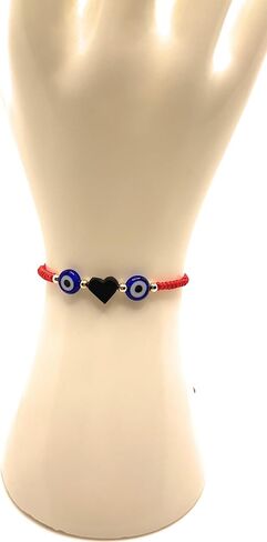 سوار سلسلة حمراء، سوار عين الشر، Pulsera para el Mal de Ojo، سوار قابل للتعديل، سوار حماية، مجوهرات عين الشر، مجوهرات نسائية، سوار Azabache، Azabache الحقيقي. in Kuwait