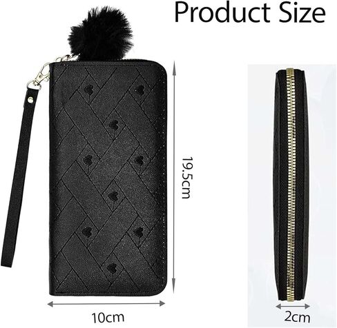 Womens Wallet Large Wristlet Wallet with Removable Wrist Strap and Zipper, Clutch Purse Fashion Womens Purses Multi Card Slot with 8 Credit Card Slots and Coin Pocket (Pink Heart) in Saudi Arabia