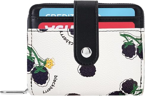 Sunwel Fashion Cute Prints Wallet Card Slots Small Wallet with Zipper Coin Pouch Wallet for Women Girls (CHERRY) in Kuwait