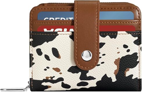 Sunwel Fashion Cute Prints Wallet Card Slots Small Wallet with Zipper Coin Pouch Wallet for Women Girls (CHERRY) in Saudi Arabia