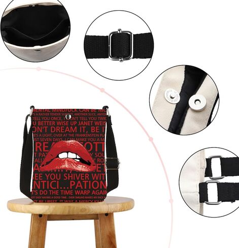 Rocky Horror Lips Crossbody Bag Horror Picture Show Lips Inspired Gift Tv Show Merch in Saudi Arabia