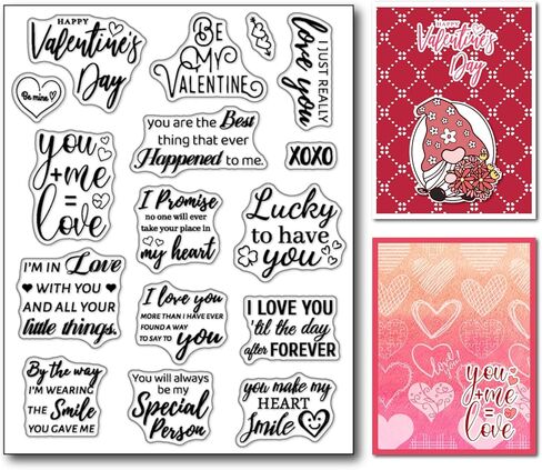 Arbuya Valentine’s Day Sentiment Clear Stamps Set for Card Making or Journaling, I Love You Phrase Hearts Transparent Silicone Stamps for Journals Scrapbooking Paper Crafts Decoration in Saudi Arabia