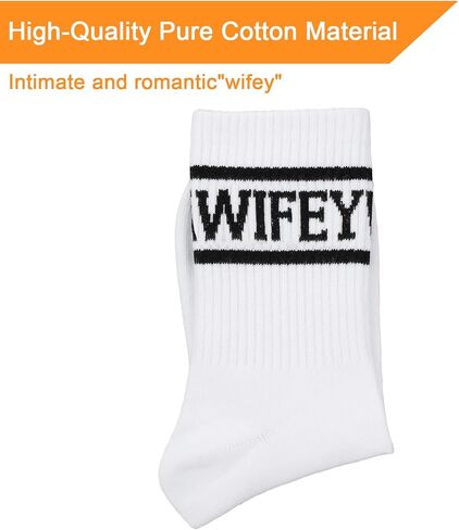 Wifey Bride Socks White Cotton Bridesmaid Soft Bachelorette Sock Bridal Shower Gifts Wife Wedding Engagement Valentine in Saudi Arabia