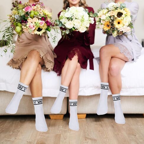 Wifey Bride Socks White Cotton Bridesmaid Soft Bachelorette Sock Bridal Shower Gifts Wife Wedding Engagement Valentine in Saudi Arabia
