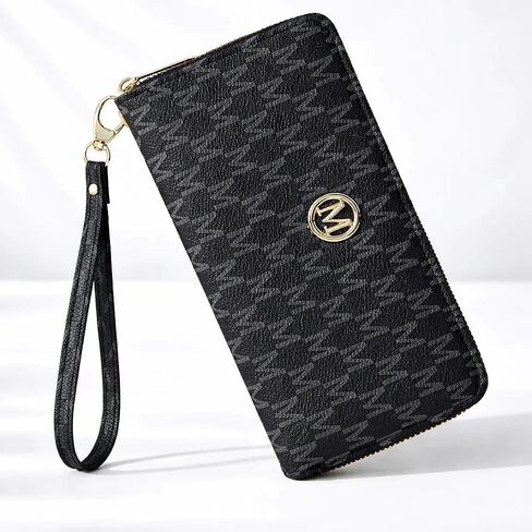 Women's Retro Zipper Long Wallet & Phone Bag with Floral Design, Multi-Functional Fashion Large Capacity Handbag LOW02 in Saudi Arabia