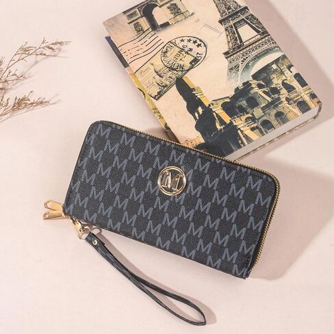 Women's Retro Zipper Long Wallet & Phone Bag with Floral Design, Multi-Functional Fashion Large Capacity Handbag LOW02 in Saudi Arabia