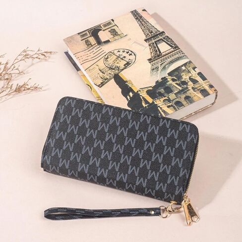 Women's Retro Zipper Long Wallet & Phone Bag with Floral Design, Multi-Functional Fashion Large Capacity Handbag LOW02 in Saudi Arabia