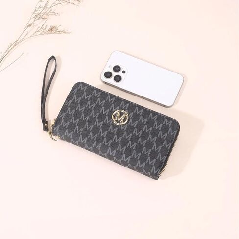Women's Retro Zipper Long Wallet & Phone Bag with Floral Design, Multi-Functional Fashion Large Capacity Handbag LOW02 in Saudi Arabia