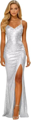 Bedlover Sparkly Sequin Prom Dresses 2026 Mermaid Long Slit Glitter Formal Evening Party Gowns in Saudi Arabia