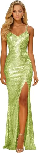 Bedlover Sparkly Sequin Prom Dresses 2026 Mermaid Long Slit Glitter Formal Evening Party Gowns in Saudi Arabia
