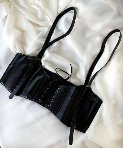Black Punk Casual Tie Waist Corset Women Wide Belt Suitable for Dress Gifts in Saudi Arabia